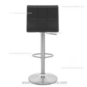 Adjustable 38CM 103CM Black Leather Swivel Bar Stools With Arms