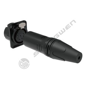 IP40 Indoor Audio Cable Plug 7-Pin XLR Female Socket Connector with 3.5mm Gold