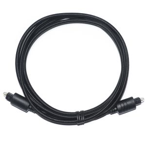 TOSLINK digital Audio Cable Black Knited Rope Plated Gold round port For DVD