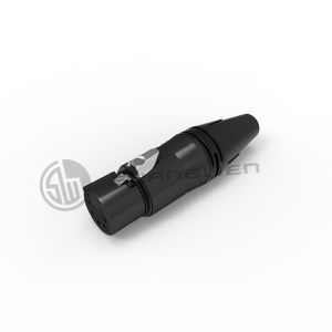 Indoor XLR Connector Black Shell Plating 5 Pin Audio Connector Male Plug