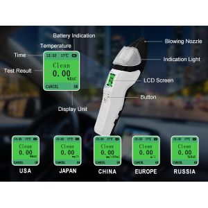 AT7000 Rapid Screen Breathalyzer Quick Fuel Cell Sensor with LCD Screen Pre