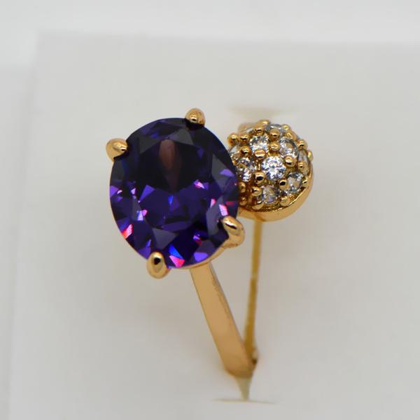 Quality New trendy AAA+ Swiss Cubic Luxury Zircon crystal ring 18k gold plating jewelry gift wholesale