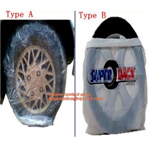 China Heavy duty wheel bag masker tire storage bag, Disposable PE plastic tyre bag on roll, Tire storage bag disposable tyre c on sale