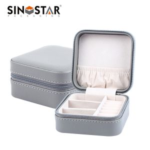 Cheap Screen Printing Surface Finish Leather Jewelry Box with Different Colors Available for sale