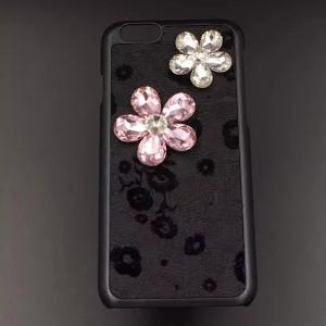 China Hard PC Plum Skin Big Flower Drill Pasted Back Cover Cell Phone Case For iPhone 7 6s Plus on sale