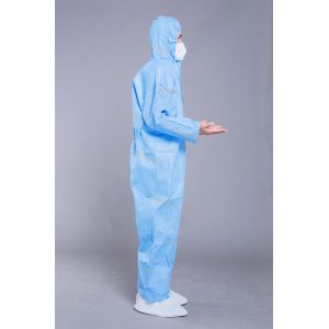 Antibacterial PP Non Woven 35g Disposable Work Coveralls