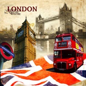 AA * 2PCS Batteries London Image Wooden Battery Decorative Lighted Wall Art