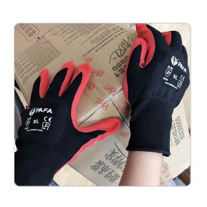 15 Gauge Elastic Seamless Black Nylon Box Handling Nitrile Gloves