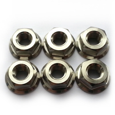 Quality GR5 Titanium Motorcycle Parts Alloy Sprocket Nut M8 x 1.25mm Ti Flange Nut wholesale