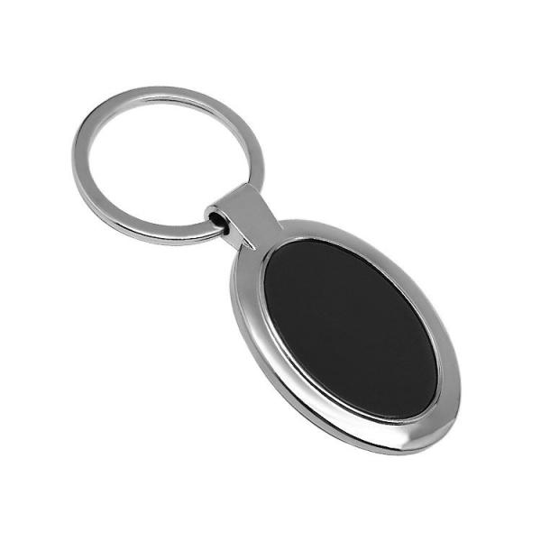 Custom Promotional Rotating Blank Metal Car Keyring Round Shape Zinc Alloy