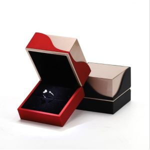 High Grade Leather Jewelry Box with Velvet Lining and Custom Logo for Rings and