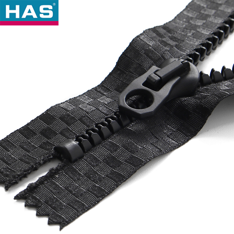 #5 Resin Zipper with Close-end and Black Plastic Strip For suitcase