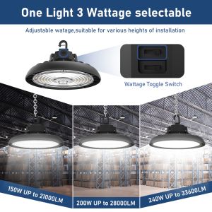 200W LED UFO High Bay Light 50000H CCT Adjustable IP65