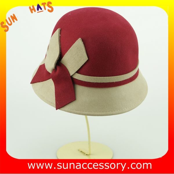 2044 ladies fashion hats wholesale ,100% Australia wool felt cloche hats