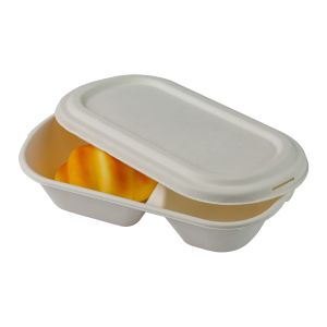 China Biodegradable Sugarcane Bagasse Food Container Pulp Lunch Food Take Away Tableware on sale