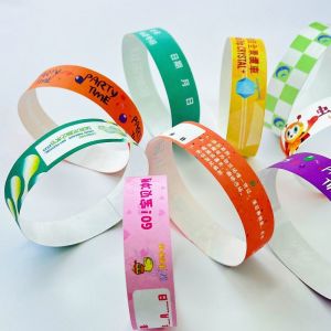 Sequential Numbering Tyvek Wristbands Waterproof Full Color Printing With Custom
