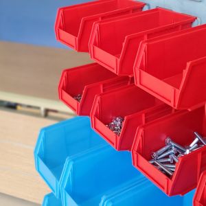 Large Small Plastic Storage Bins Warehouse Plastic Stackable Tool Shelf Bins