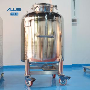 SUS316L Raw Milk Storage Tank movable tank with wheels