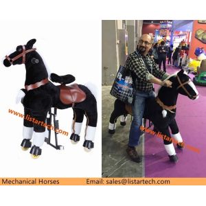 Cheap Amusement Park Toy Ride on Horses for Adult that Walk without Electricity, Mechanical Pony for sale