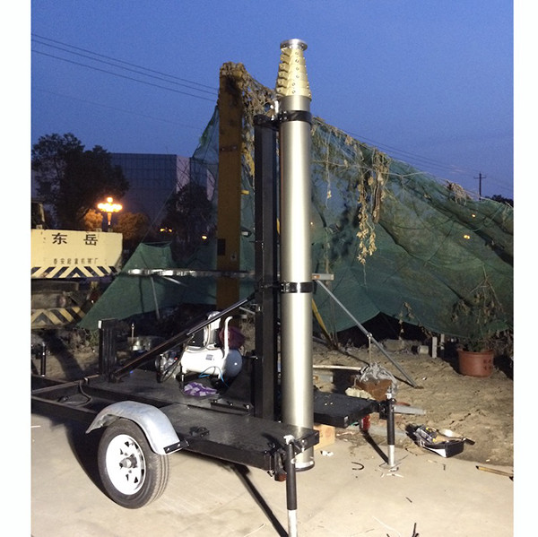 9m lockable pneumatic telescopic mast 400kg payloads- mobile antenna telecom pneumatic telescopic mast tower
