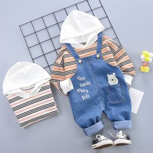 120cm 47.2in Childrens Denim Overalls Two Piece Spring And Autumn Sets