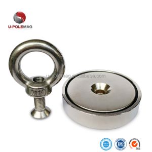 UPN04-75 350lbs Neodymium Fishing Magnet with Eyebolt and /-0.1mm Tolerance Hook