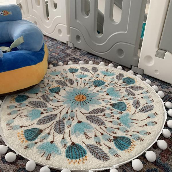 Quality Custom Made Bedroom Runner Rugs Pashmina Carpet 90cm 120cm Diameter wholesale