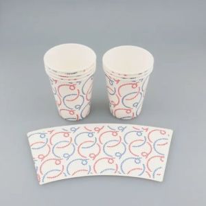 1-7 Various Colors Waterproof Paper Cup Fan Blanks with Factory Direct