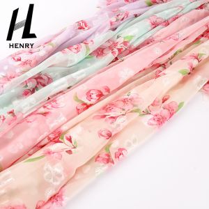 Floral Printed Polyester Chiffon Fabric For Fashion Garment Textile