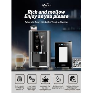 Best Fresh Milk Automatic Coffee Vending Machine Support IOT
