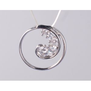 China Geometric Series Round Delicate 925 Silver CZ Geometric Pendant Customizable With 46cm Chain   925 Silver CZ Pendant on sale