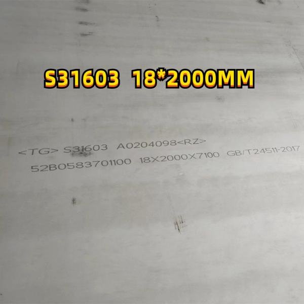 Quality Hot Rolled Stainless Steel Plate ASTM A240 TP316L S31603 3000mm For Marine Shipbuilding wholesale