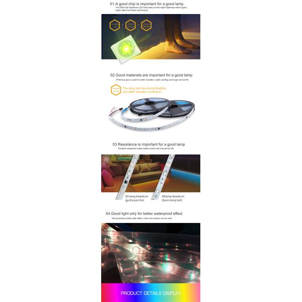 12V 5m Wi-Fi/BLE Multi Color Light Strip with Control Panel