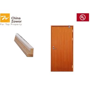 China Mahogany Fire Rated Wooden Doors With Panic Bar For Emergency Escape/ Veneer Finish/RAL Colors/ Max. 4’X 8’ on sale
