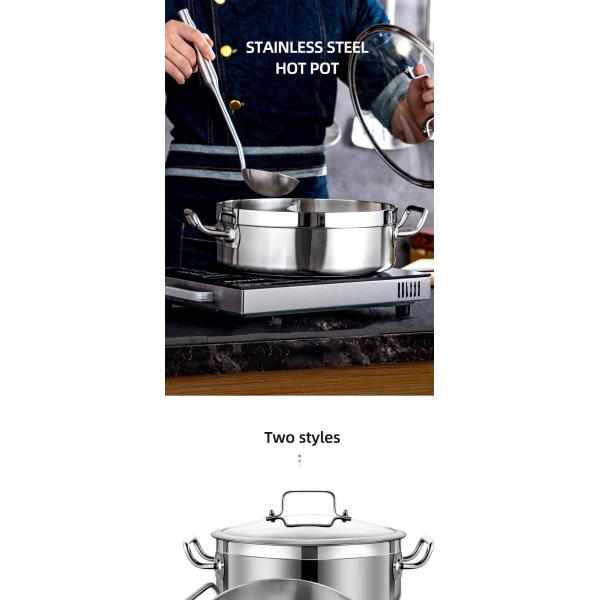 Direct Selling Food Food Grade 304 Stainless Steel Cookware Induction Cooking Pot Multipurpose Hot Pot Soup Pot With Divider