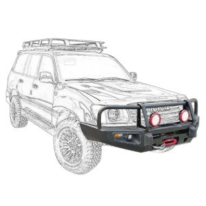 Upgrade Your Toyota LC100's Look and Performance with This 4x4 Bull Bar Front