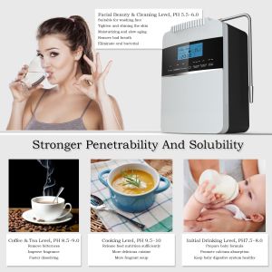 Alkaline Water Ionizer with Built-in Heating System Self-cleaning Function and