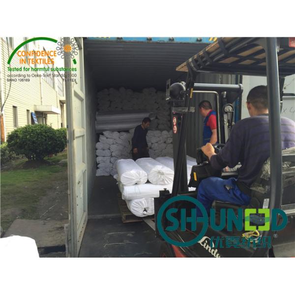 100D * 100D Plain Interlining Material 70gsm With Double Dot PA Coating