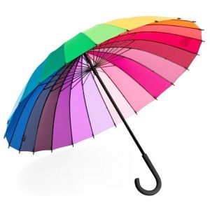 China Rainbow Straight 24 Ribs Windproof Golf Umbrellas on sale