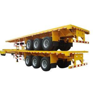 Hot 20 Feet 40 Feet Container Transport 3-Axis Flat Plate Semi-Trailer with 12.5