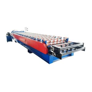 Rib Roof / Corrugated Sheet Roll Forming Machine Weight 9600kg With PLC Touch