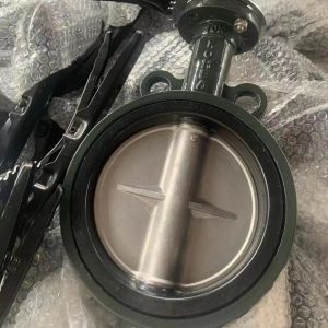 China CF8 Cast Iron Plate Water Media 10K Handle Manual Operated DK Wafer Butterfly Valve on sale