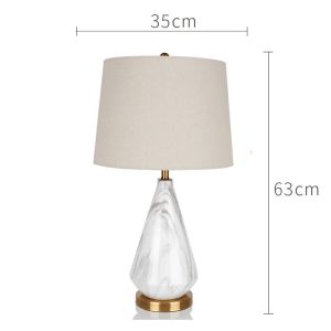 Study Bedside Fabric Shade White Ceramic Table Lamp Base D35*H63CM E27 85lm/W