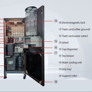 MACAS Floor Standing Coffee Machine Espresso Coffee Vending Machine 180Kg