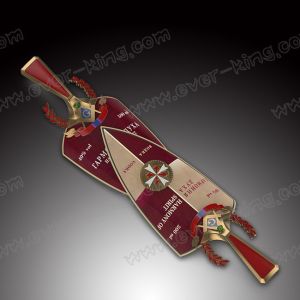 Custom Shield Stickers Printing Metal Liquor Bottle Label Waterproof