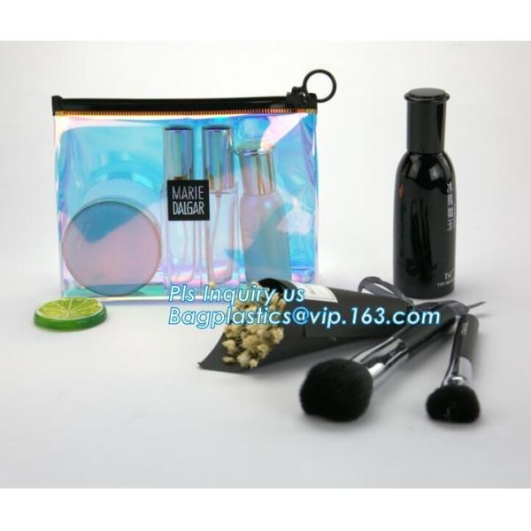 gusset slider Zip lockk printed pvc zipper bags with holding loop with confetti,