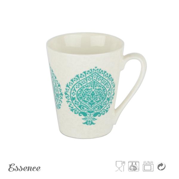 Quality Brief Ceramic White Bone China Coffee Cups 10OZ Logo Printing Microwave Safe wholesale