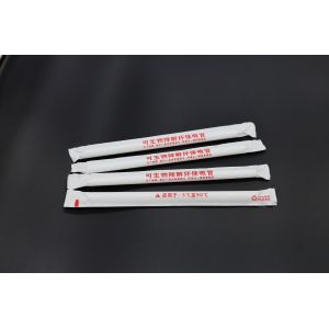 Disposable PLA Biodegradable Drinking Straw Compostable Individually Packaged