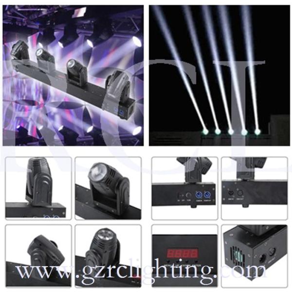 Quality 10W Mini RGBW CREE LED Beam Moving Head DJ Lighting LED Four Heads Moving Head Beam Light wholesale