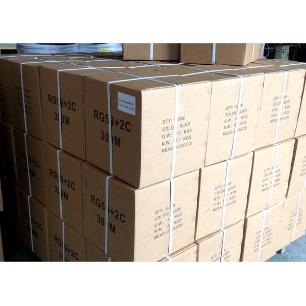 RG59U+2C 0.75MM2 Shotgun Coax Bulk CCTV Cable , Surveillance Camera Coaxial Cable